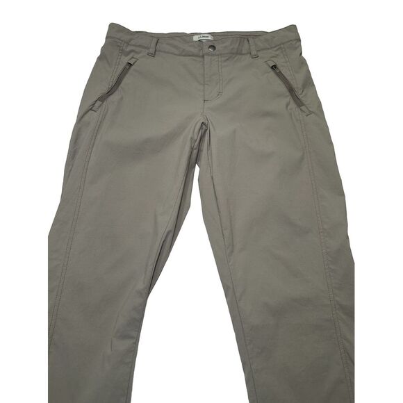 LL Bean Pants Womens 8 Reg‎ Tan Nylon Tapered Leg Outdoors Slacks - Picture 4 of 11